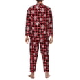 thumbnail image 7 of Salouo Buffalo Plaid Snowflakes Print Button-Front Long Sleeve Pajama Set for Men, Soft 2Pjs Men's Long Sleeve Sleepwear -Large, 7 of 7