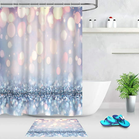 Glitter Shiny Shower Curtain Sparkle, Shiny Shower Curtain Hooks