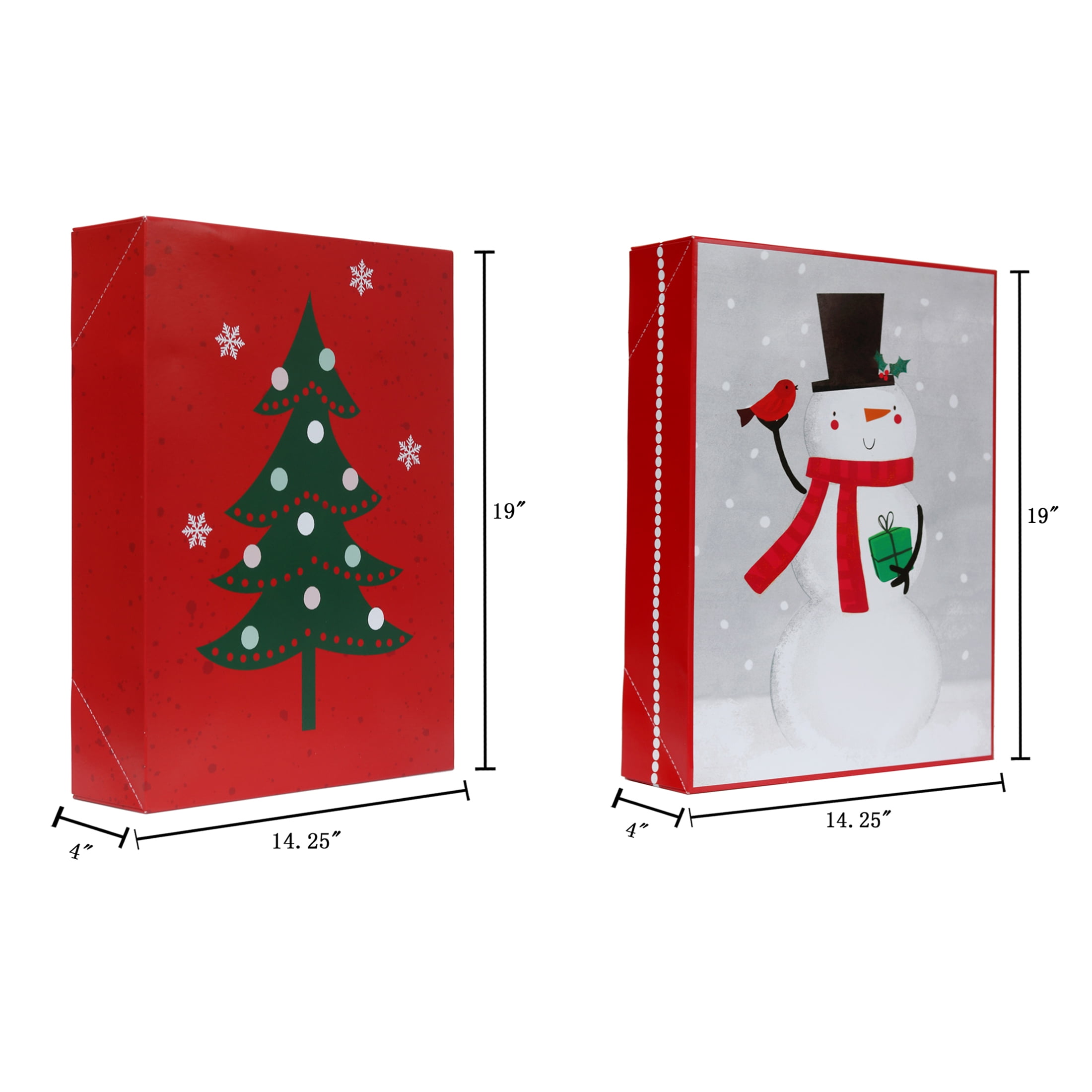 Holiday Time Red and White Christmas Box, Size Robe, 2 pack