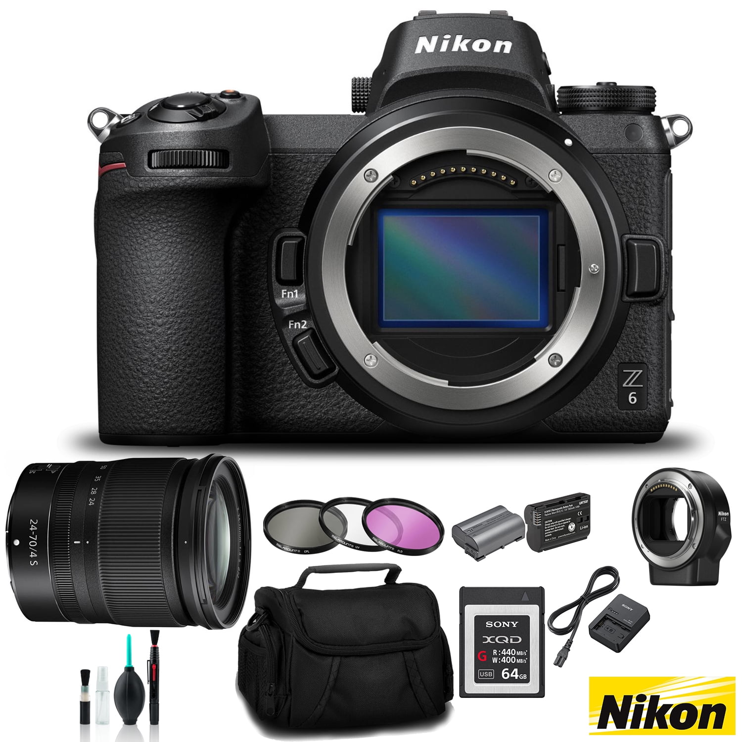 Nikon Z 6 Mirrorless Fx Format Digital Camera With 24 70mm Lens And Ftz Mount Adapter Kit Bundle64gb Memory Card En El15 Li On Battery External Rapid Charger And More Intl Version Nikon Z 6 Mirrorless Fx Format Digital Camera With 24 70mm Lens And Ftz Mount Adapter Kit Bundle64gb Memory Card En El15 Li On Battery External Rapid Charger And More Intl Version