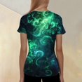 thumbnail image 2 of HAVUITYY Graphic Scrubs for Women, Starry Sky Printed Casual Short Sleeve V-Neck Working Uniform, Plus Size Stretch Nurse Shirts with Pockets, 2 of 5