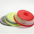 thumbnail image 3 of Collapsible Microwave Lid For Reheating Food, Meal Prep Gadget, No Mess Folding Bowl Cover, Kitchen Tool (Green), 3 of 4