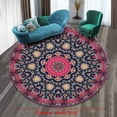 thumbnail image 2 of Boho Round Rug 24Inches Small Round Area Rug Non-Slip Round Bathroom Rug Washable Throw Rugs for Bedroom Oriental Distressed Round Kitchen Office Circle Rug Round Carpet for Living Dining Room Sofa, 2 of 2
