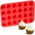 thumbnail image 1 of Molde para muffins de silicona Mini 24 tazas Molde para cupcakes, Molde para hornear de silicona antiadherente sin BPA 1 paquete Ormromra WMXL-325, 1 of 8