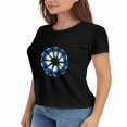 thumbnail image 3 of Signetis Unisex Abstract Neon Blue Graphic Tee, Black, Short Sleeve, 3 of 9