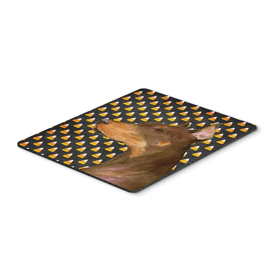 Carolines Treasures SS4261MP "Doberman Candy Corn Halloween Portrait Mouse Pad Hot Pad or Trivet" Large multicolor