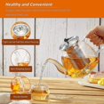 thumbnail image 5 of Tetera de vidrio de 42 oz/1250 ml, tetera apta para estufa para té floreciente y de hojas sueltas, regalo para tetera (hy), 5 of 5