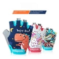 thumbnail image 4 of Guantes de seguridad deportivos para niños, guantes de ciclismo, patinaje sobre ruedas, protector de manos con dibujos animados impresos, guantes antideslizantes de medio dedo para niños y niñas XG38, 4 of 5
