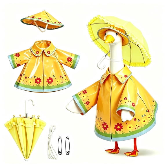 Raincoat Porch Goose Outfit, Yard Gooses Clothes, Garden Decoration Outfit, Patio Gooses Statue Accessories