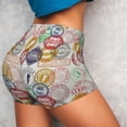 thumbnail image 4 of Fotbe Travel Stamp Shorts Sin Costuras – Shorts Deportivos de Cintura Alta para Mujer, Elásticos para Gimnasio, Yoga, Running o Ciclismo-Large, 4 of 8