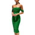 thumbnail image 1 of Vestido PRETTYGARDEN 2025 Verano Hombros Descubiertos Fruncido XL, 1 of 8
