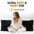 thumbnail image 4 of Cheer Collection Long Body Pillow – Soft Fuzzy Long Pillow for Couch and Bed, Plush Side Sleeper Pillow, Decorative 20x54 Body Pillow with Shaggy Hair Cover - Black, 4 of 4