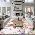 thumbnail image 4 of Spring Bunny Easter Large Area Rugs for Bedroom Living Room, Soft Non Slip Carpet Bedside Rug, Floral Botanical Colorful Eggs Rectangular Floor Cover Kitchen Accent Rug 6'x9' for Dining Room/Office, 4 of 9