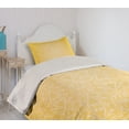thumbnail image 2 of Ambesonne Yellow Quilted Coverlet 2 Pcs, Floral Victorian Retro, Twin Size, Yellow, 2 of 5