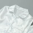 thumbnail image 5 of Fgnfyis Comfortable Long Sleeve Satin Silk Button Down Pajamas Set Solid 2 Piece Family Christmas Pajamas Sleepwear Loungewear Nightwear for Kids White 7-8 Years, 5 of 9