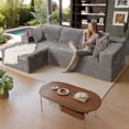 thumbnail image 2 of Homall 109" L-Shape Memory Foam Modular Sectional Sofa 3 Seat Oversized Upholstered Deep Seat Sofa Couch for Living Room,Bedroom and Apartment,Gray, 2 of 7