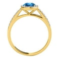 thumbnail image 4 of Aonejewelry 1.10 Ct. Ttw Diamond and Cushion Shaped Blue Topaz Ring in 10K Yellow Gold, 4 of 4