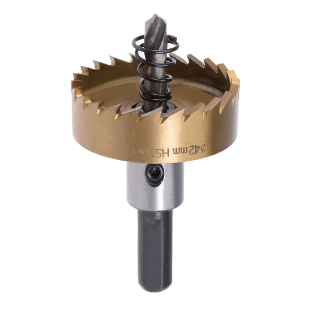 Broca de sierra de corona HSS de 42mm recubierta de titanio para acero inoxidable, aleación y madera