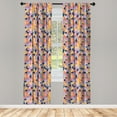 thumbnail image 4 of Ambesonne Geometric Window Curtains, Colorful Symmetric Art, Each 28" W x 84" L, Pale Orange Dried Rose, 4 of 4