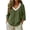 Army Green, variant on gbyLJF Womens Lace V Neck Shirts Cotton Lined Loose Fit 3/4 Length Sleeve T-Shirts Spring Solid Color Casual Tops Blouse