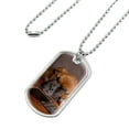 thumbnail image 2 of Boxer Puppy Dog Sleeping on Guitar Military Dog Tag Pendant Necklace with Chain, 2 of 5