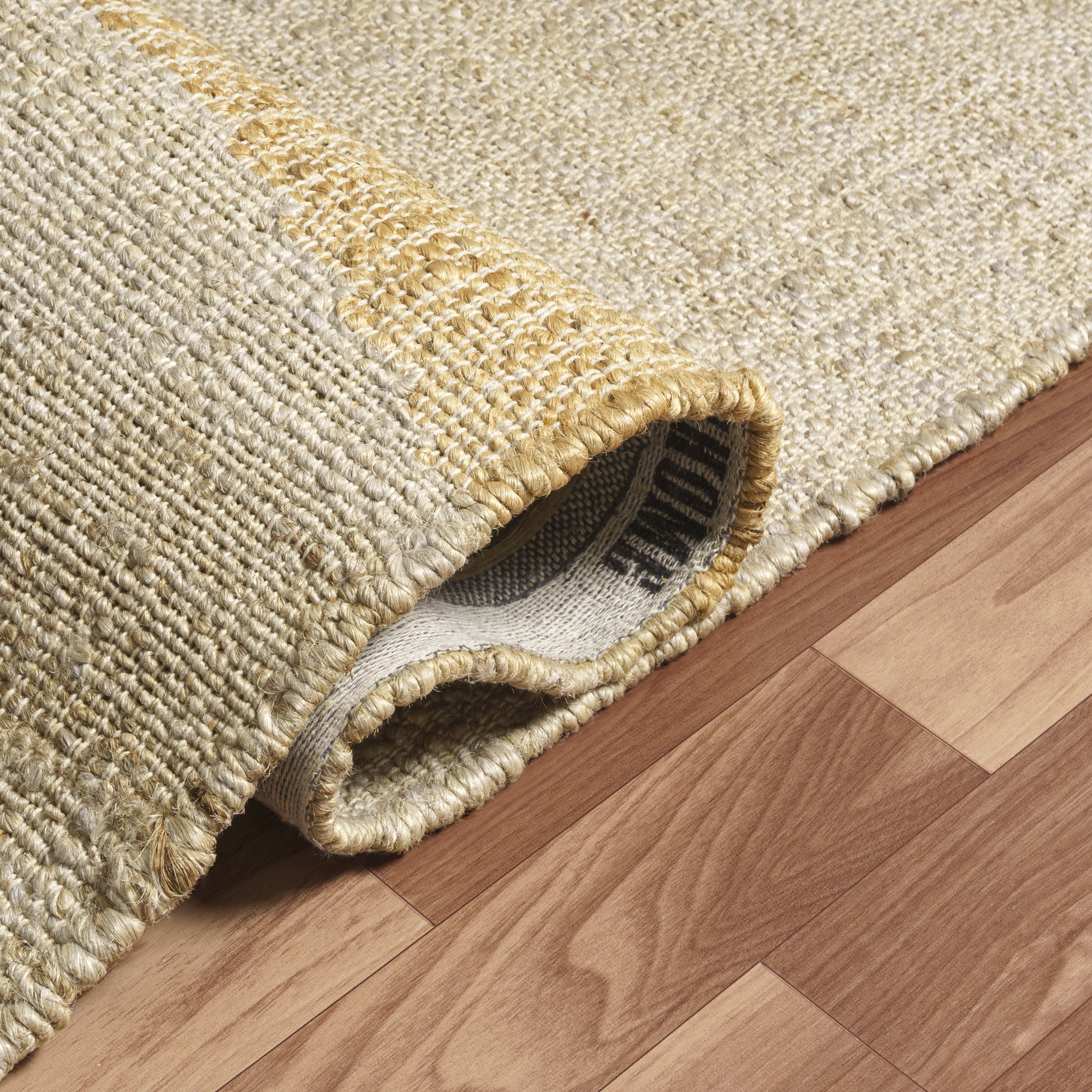 Ox Bay Chelsea Abstract Modern Hand-Woven Jute Indoor Area Rug, Natural/Ivory, 7'9" x 9'9"