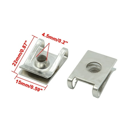 4pcs Metal Rivets U Clips Car Fender Bumper Door Trim Panel