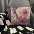 thumbnail image 3 of The HomeCentric Pillow Case Zipper, Purple Pack of 2, 14x14 inch (35x35 cm) Throw Pillow Covers, Velvet Floal, Beaded & Printed Throw Pillows For Sofa, Abstract Modern Style Easter - Flora N Fauna, 3 of 9