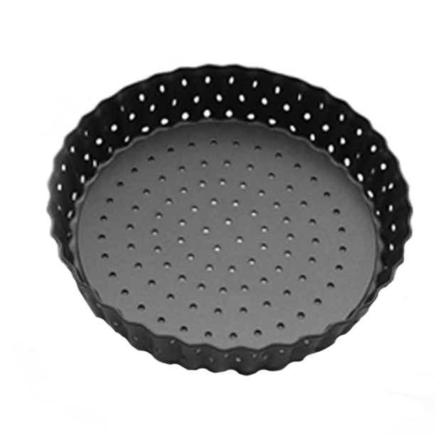Inteprter Molde para pizza antiadherente con agujeros Bandeja para hornear redonda de acero al carbono con fondo suelto extraíble Herramientas y accesorios para hornear 5 pulgadas Inteprter HA8931-01B