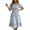 *Sky Blue, variant on VBVC Women's Smocked Square Neck Floral Midi Dress , Ladies' Short Puff Sleeve A-Line Dress , Summer Ruffle Hem Swing Dress For Women, S-5XL