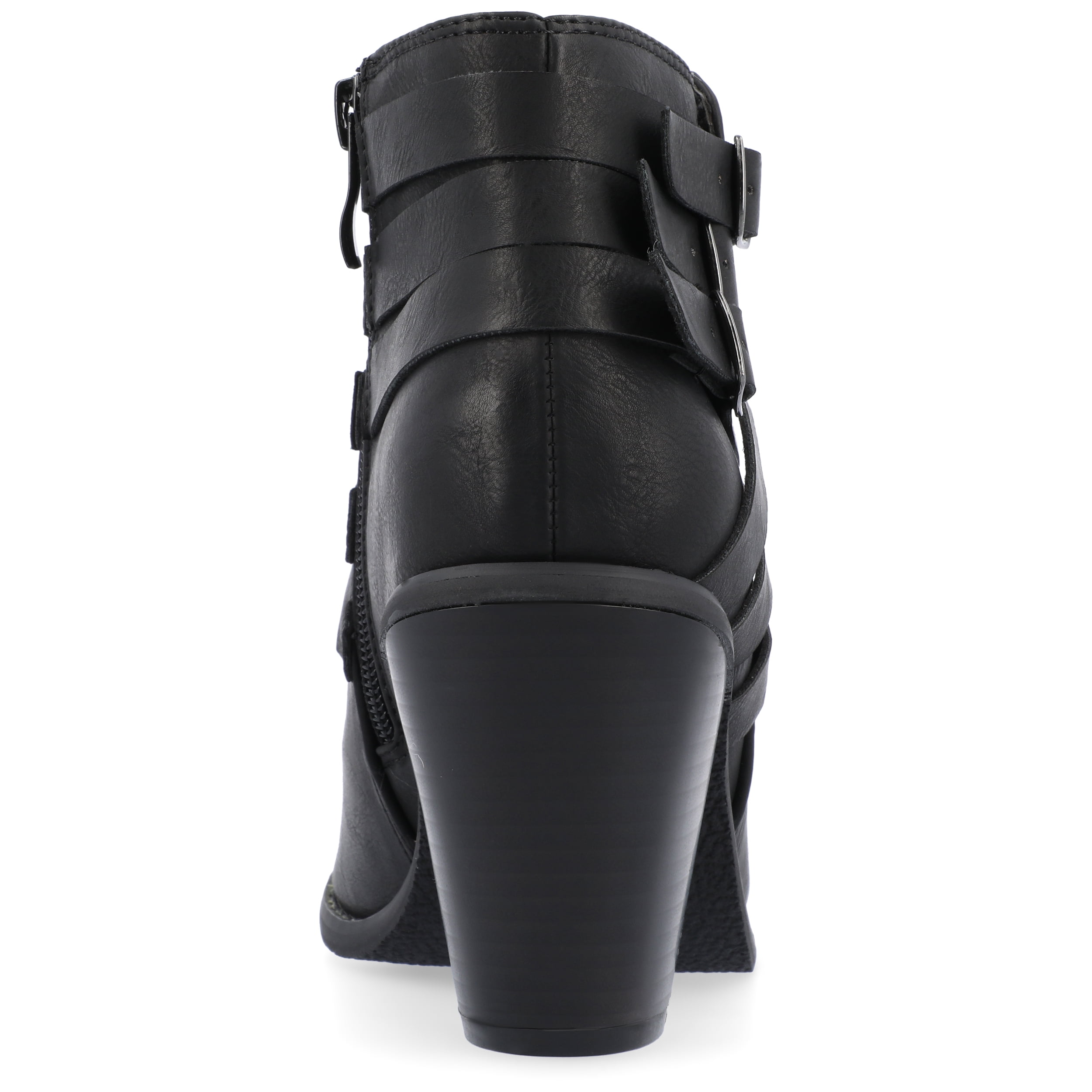 Journee Womens Strap Inside Zip Stacked Heel Booties, Widths Available