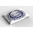 thumbnail image 2 of Ambesonne Mandala Pillow Sham 2 Pack, Universe Inside the Sun, 30"x20", Indigo Pale Blue White, 2 of 3