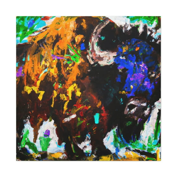 Majestic Bison Stampede - Canvas