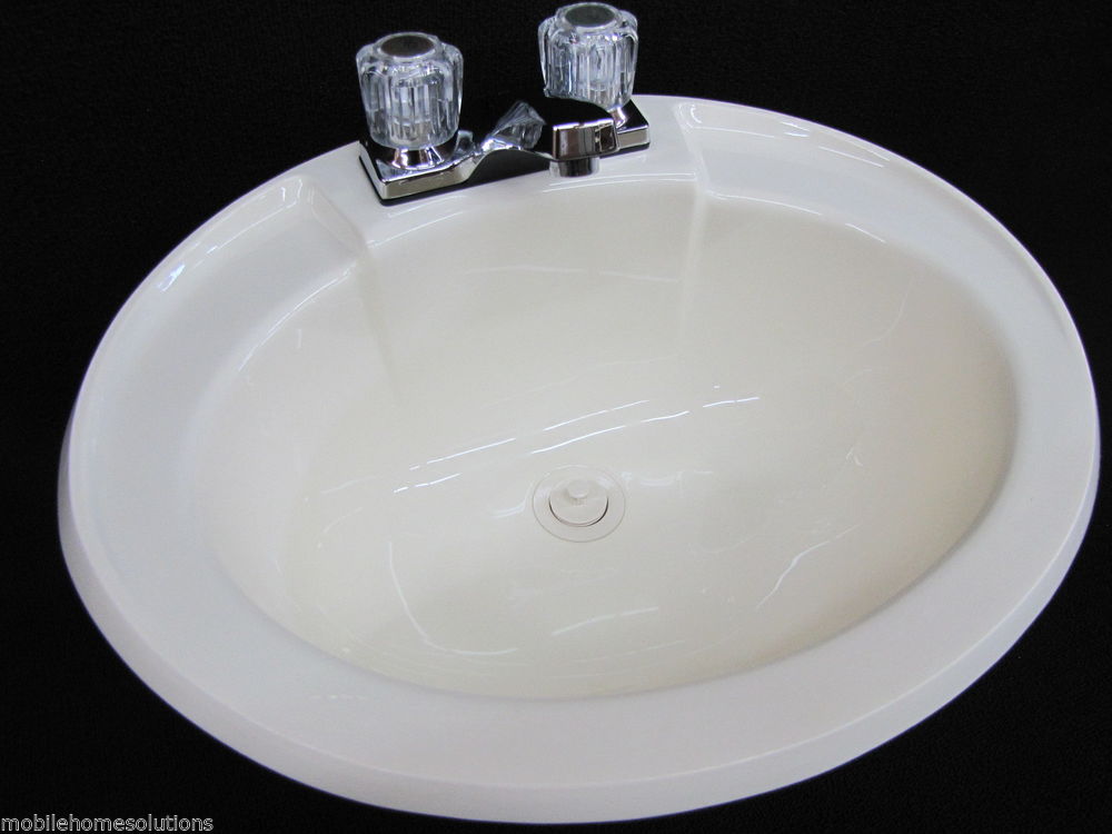 Mobile Home RV Parts. Bathroom Lav Sink w/ Faucet, Drain & Hardware
