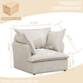 thumbnail image 5 of Modern Beige Chenille Armchair, Bedroom Chair. Manufactured Wood Frame, Soft Fabric, Removable Cushion Covers For Cleaning, 38"l X 37.4"w 32.26"h Chair Loft. Plastic Legs, Fabric Cover, 5 of 6