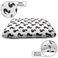 thumbnail image 3 of Cat Pet Bed, Silhouette of a Kitten Monochrome Feline Pattern House Pet Illustration Halloween, Chew Resistant Pad for Dogs and Cats Cushion with Removable Cover, 24" x 39", Black White, by Ambesonne, 3 of 4