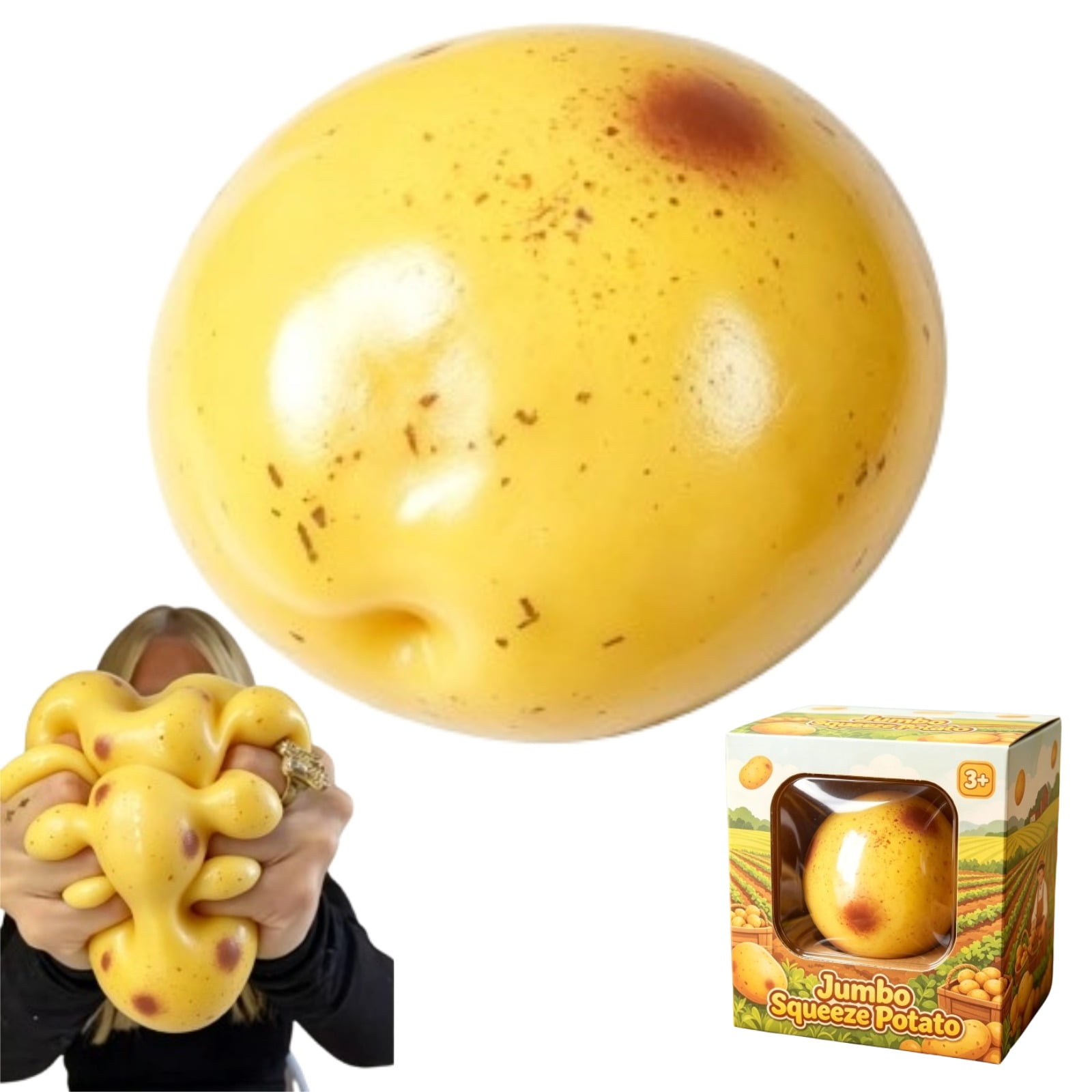 Jumbo Potato Squishy - Ultra Soft Slow Giant Squishy Potato Rising Jumbo Squeeze Fluid Potato Ball, Stress Relief Sensory Fidget Toy for Adults, Focus & Relaxation