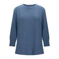 thumbnail image 4 of VBVC No Boundaries Women's Long Sleeve Shirts,Knitted Casual Blouses,Women's Crewneck Fitted Pullover Tops,Blue,Size XXL, 4 of 8