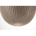 thumbnail image 5 of Keter Resin Rattan Set of 2 Round Hanging Planter Baskets for Indoor and Outdoor Plants, Cappuccino, 5 of 12
