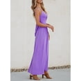 thumbnail image 4 of Vestido largo CUPSHE con cuello en V torcido sin mangas y recorte morado, 4 of 7