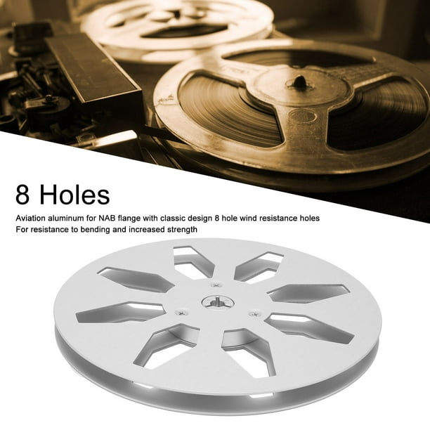1/4 7 Inch Empty Take Up Reel To Reel For , 8 Hole Empty Tape Reel,  Aluminum Alloy Universal Opening Machine Part Sound Tape Takeup Reel For 