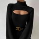 thumbnail image 1 of Suéter de mujer de cuello alto con diseño de suéter de especias sexy de Europa y Estados Unidos, 1 of 5