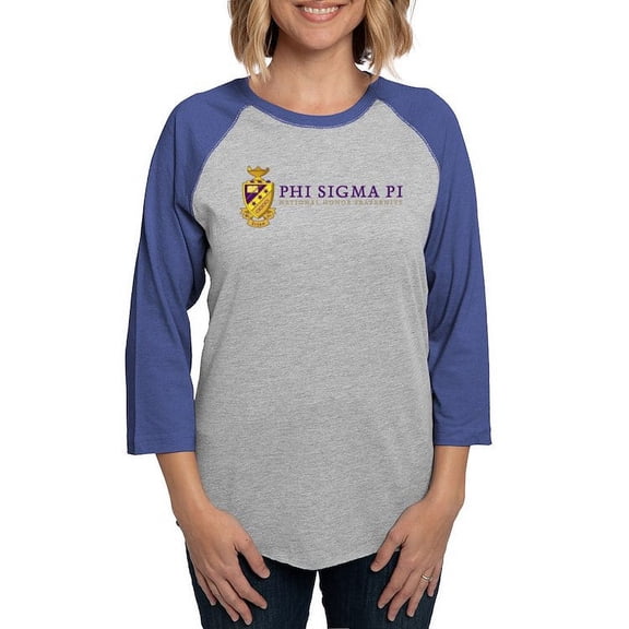CafePress - Phi Sigma Pi Full Color Wordmark Long Sleeve T Shirt - Womens Baseball Tee