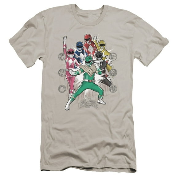 Power Rangers Ranger Manga Premium Adult 30/1 T-Shirt Silver