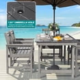 thumbnail image 3 of Erinnyees 7-Piece HDPE Outdoor Dining Set, 66.9" Marble Texture Patio Table with Umbrella Hole, and 6 All-Weather Chairs for Yard Deck Porch, Gray, 3 of 9