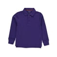 thumbnail image 2 of Smith's American Boys' Long Sleeve Pique Polo Color: purple Size: 18 - 20, 2 of 3