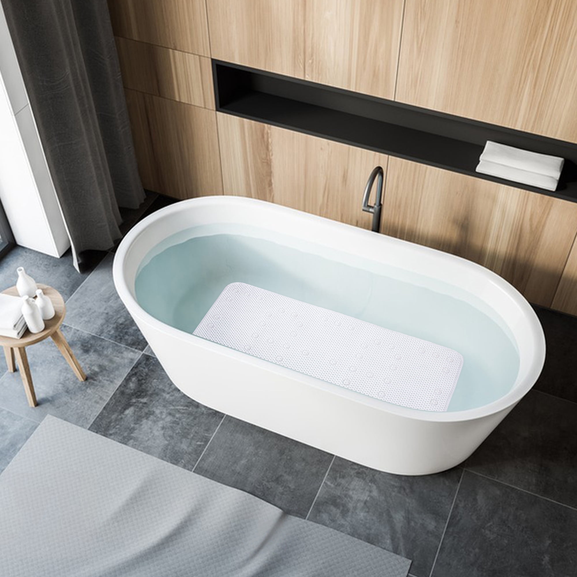 Ray Star Bathtub Mat Non-Slip Shower Mats for Tub, 36×17 Inch, Bath Mat for Tub with Suction Cups and Drain Holes, Washable, Soft on Feet, Easy Clean