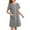 3-Dark Gray, variant on Women Striped Robes Fall Casual Comfy Lightweight Knee Length Home Nightgown Zip Short Sleeve Pajamas with Pockets New Sleepshirts for Women Soft Cotton Gray L