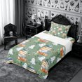 thumbnail image 3 of Erosebridal Kawaii Ghost Twin Sheets 3pcs,Happy Halloween Bedding,Sage Green,1 Flat Sheet, 1 Fitted Sheet and 1 Pillowcase, 3 of 6