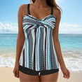 thumbnail image 2 of Women's Underwire Tankini Swimsuit - Twist V Neck Flowy Bathing Suit Top Only, No Bottom, 2 of 5